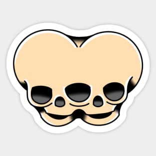 Conjoined Skulls Sticker